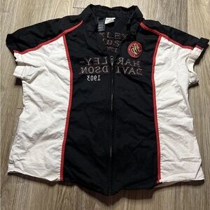 Harley-Davidson Black Shirt with Red Stitching